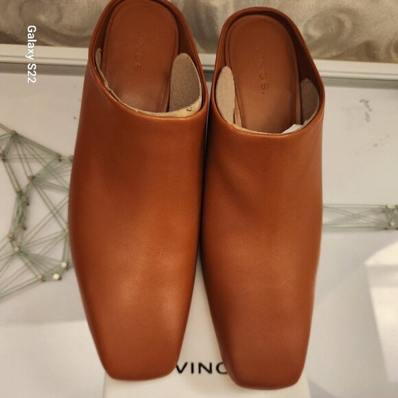Vince Benita Leather Mule In Rust Amber. NIB. Size 7.5 - Picture 9 of 12